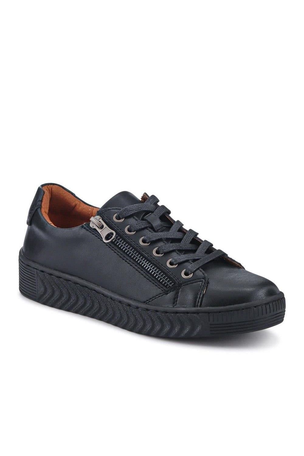 Pavers Pavers Women's Casual Leather Trainers in Black
