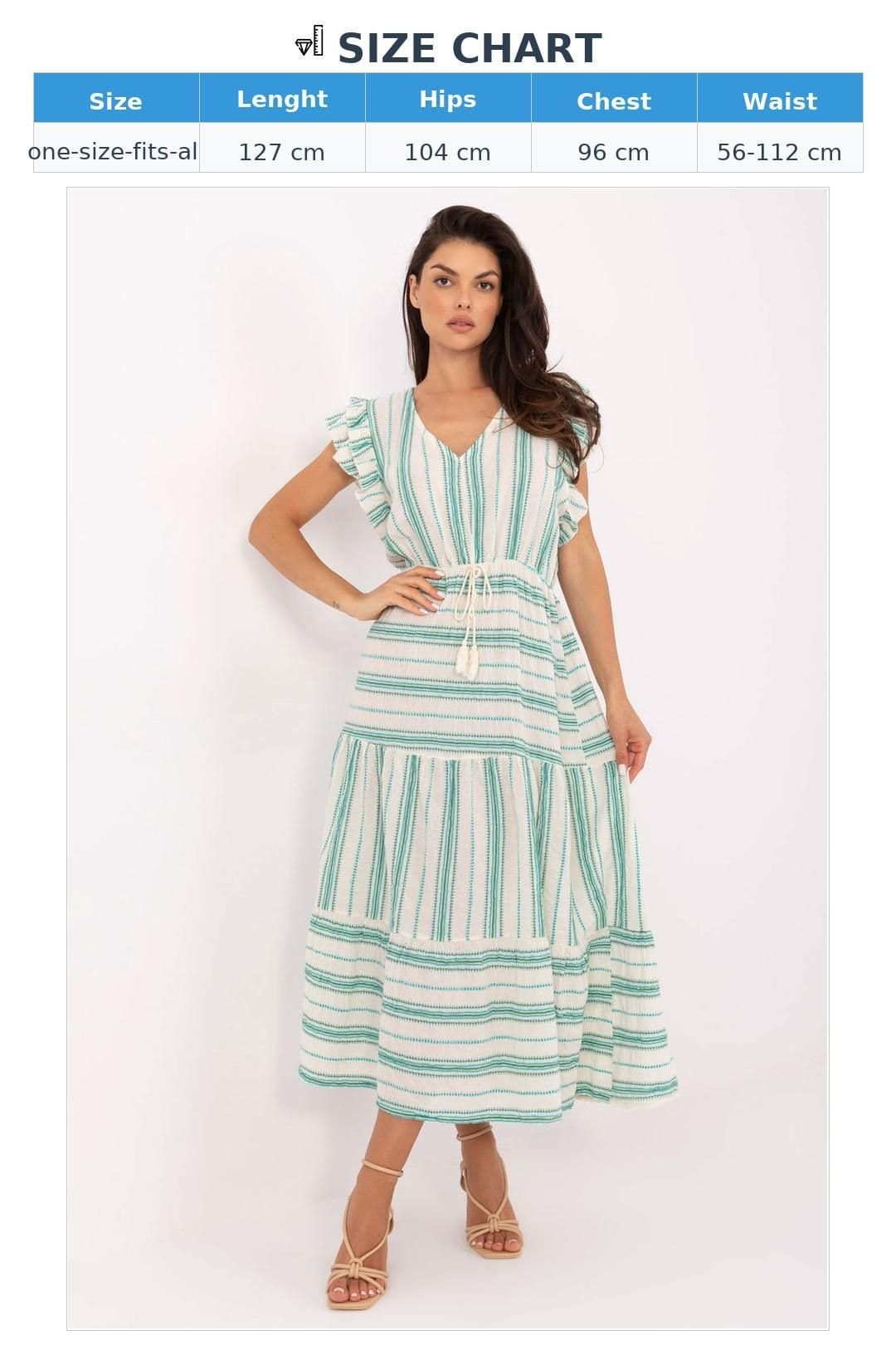 Love Lace Love Lace Women's Boho Cotton Midi Dress with Tie in Green - 4