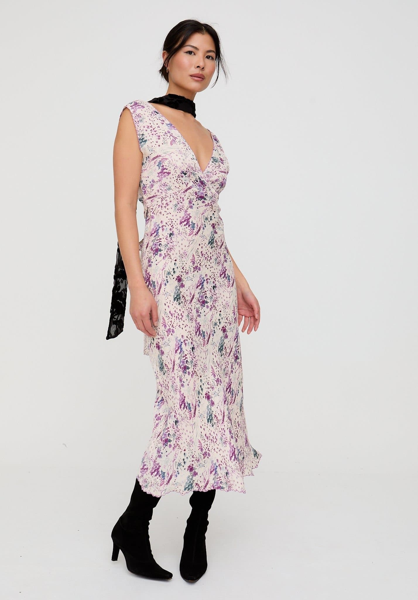 Lily and Lionel Lily and Lionel Women's Zola Bias Cut Wonderland Print Midi Dress In Multi