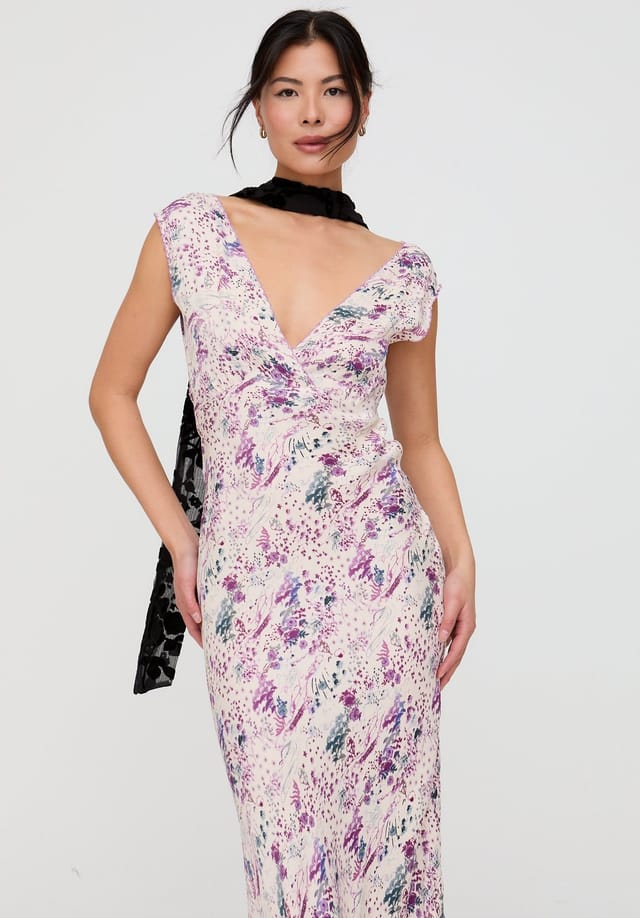 Lily and Lionel Lily and Lionel Women's Zola Bias Cut Wonderland Print Midi Dress In Multi - 3