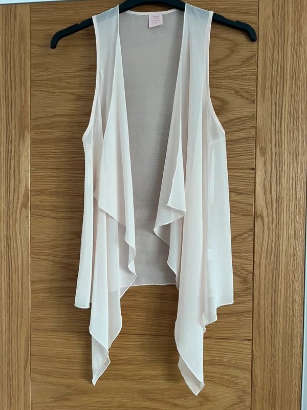 Never Fully Dressed Never Fully Dressed Sheer Delicate Cream Nude Waterfall Waistcoat Size - 1