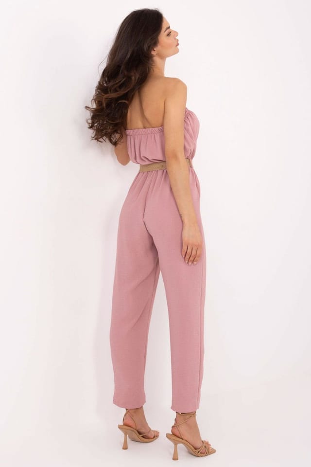 Love Lace Love Lace Women's Cotton Polyester Sleeveless Casual Jumpsuit Style 215376 in Pink - 3