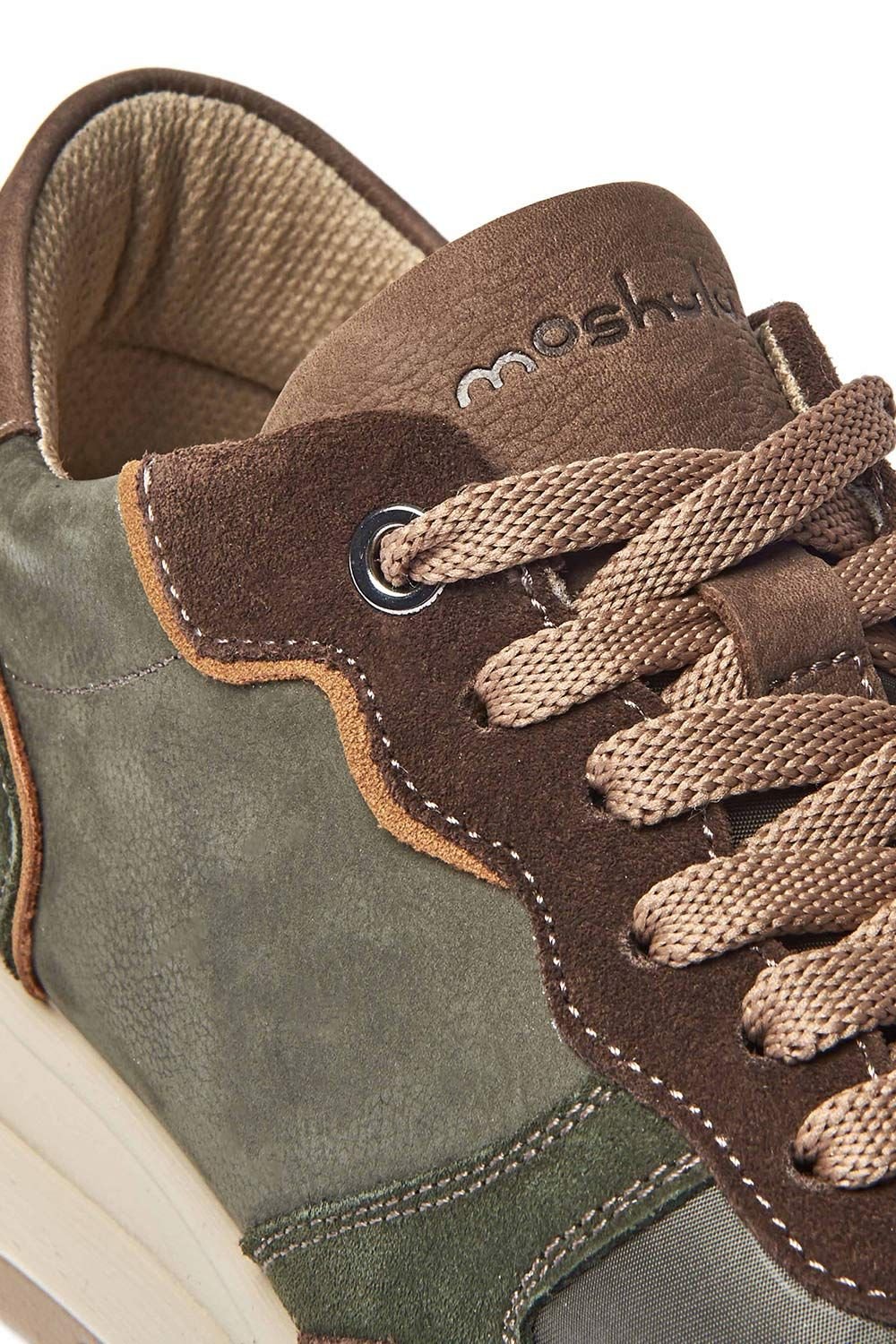 Moshulu Moshulu Women's 'Teresa' Lace Up Mesh Panel Trainers in Olive - 3