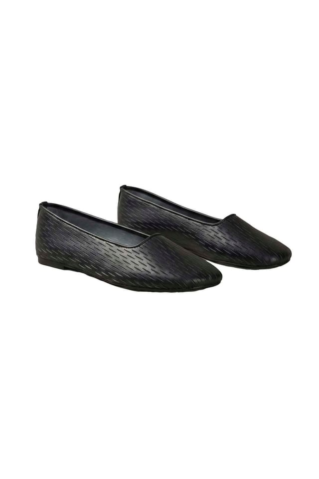 Calvin Klein Calvin Klein Women's Oblique Ballerina Cut Out Leather Triple Black - 2
