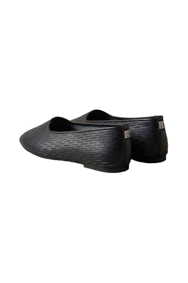 Calvin Klein Calvin Klein Women's Oblique Ballerina Cut Out Leather Triple Black - 3