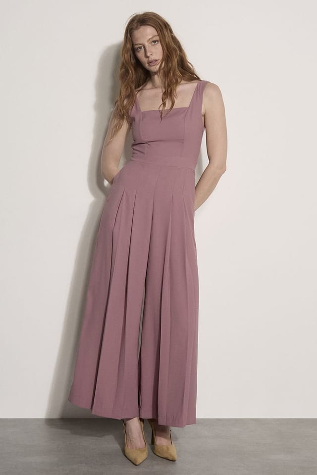 Apricot Apricot Women's Crepe Wide-Leg Jumpsuit in Lilac - 2