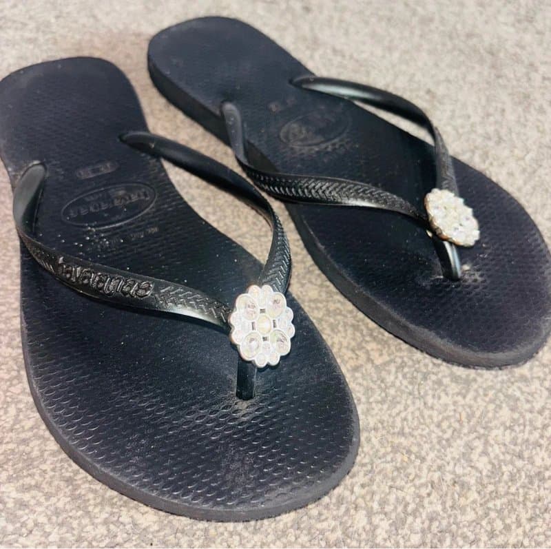 Havaianas Havaianas 39/40 Rare gemstone Daisy sandals holiday festival party wedding 6/7 same day post