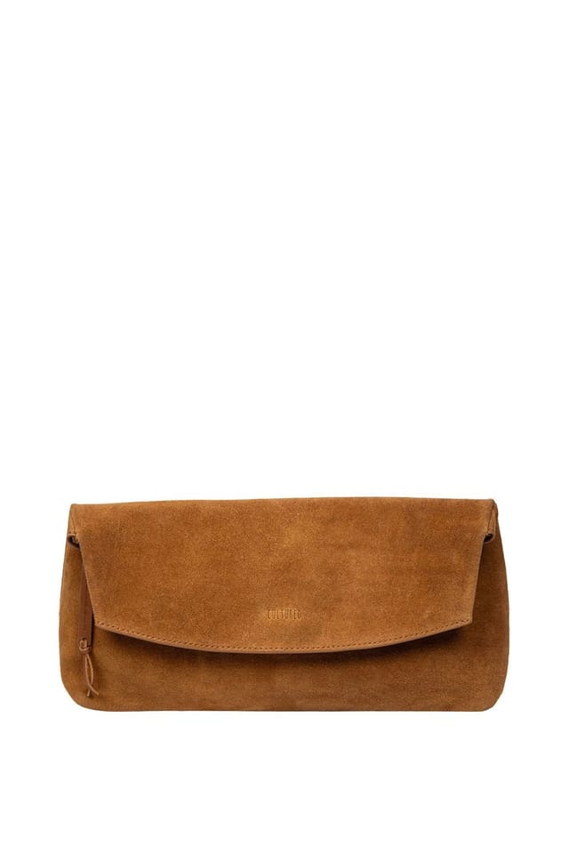 Cultured London Cultured London Women's 'Perla' Suede Clutch Bag in Tan - 2