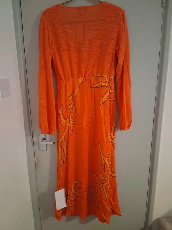 Never Fully Dressed Orange Crochet Dress Size 12