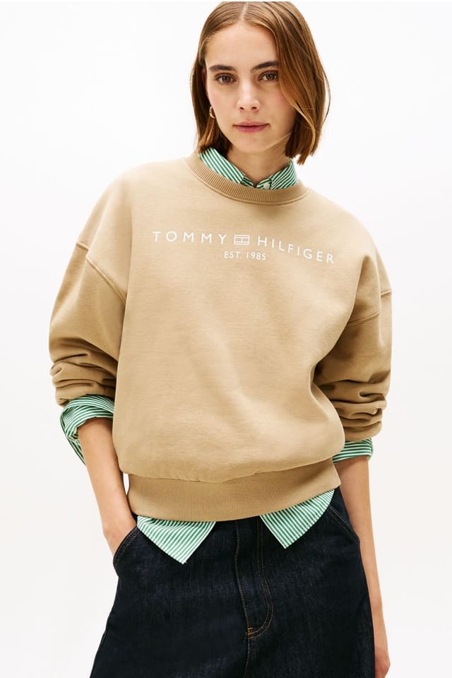 Tommy Hilfiger Tommy Hilfiger Women's Corp Logo Modern Sweatshirt Taupe - 2