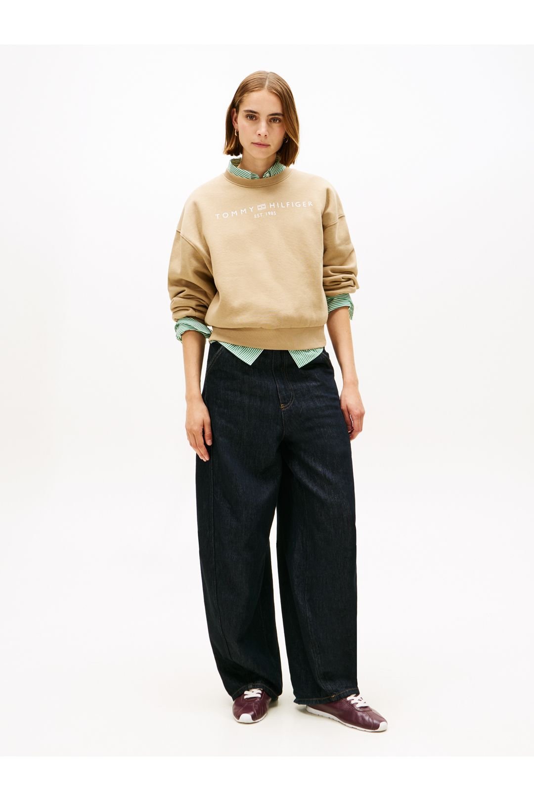 Tommy Hilfiger Tommy Hilfiger Women's Corp Logo Modern Sweatshirt Taupe - 3