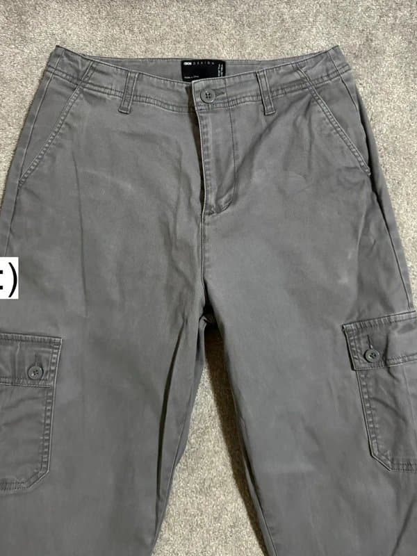 ASOS Men’s ASOS Design Grey Cargo Trousers – W28 L32