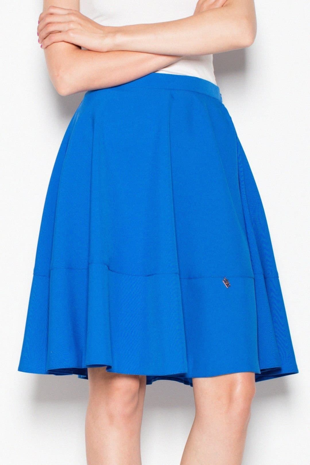 Love Lace Love Lace Blue Wide Belt Pleated Skirt
