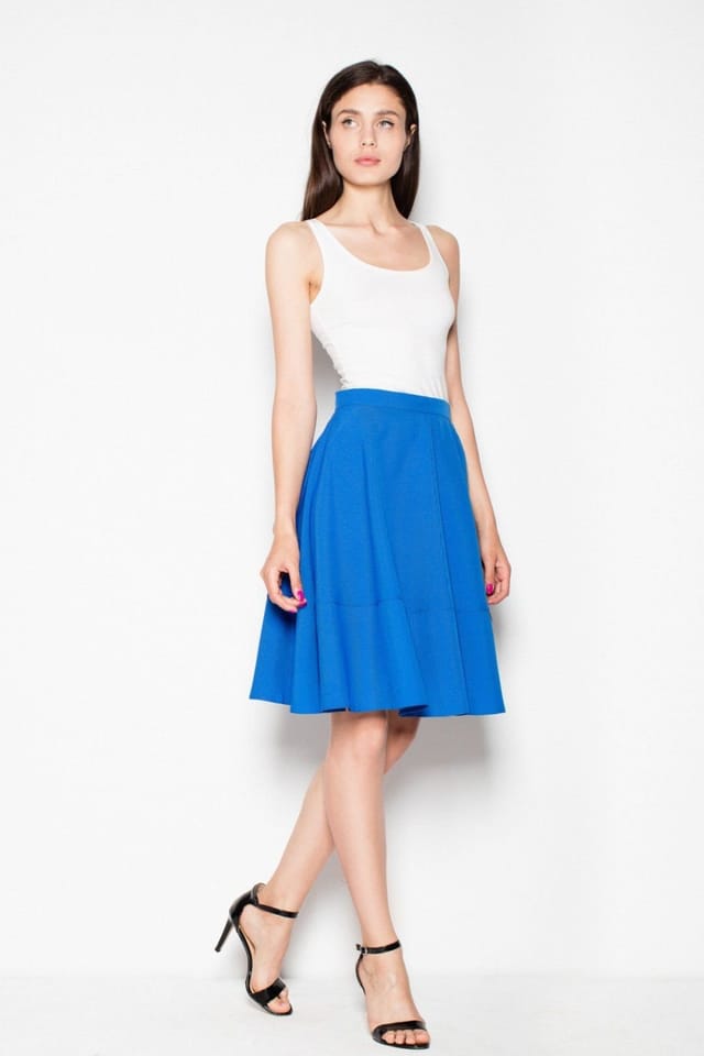 Love Lace Love Lace Women's Wide Belt Hip Cut Pleated Skirt in Blue - 2