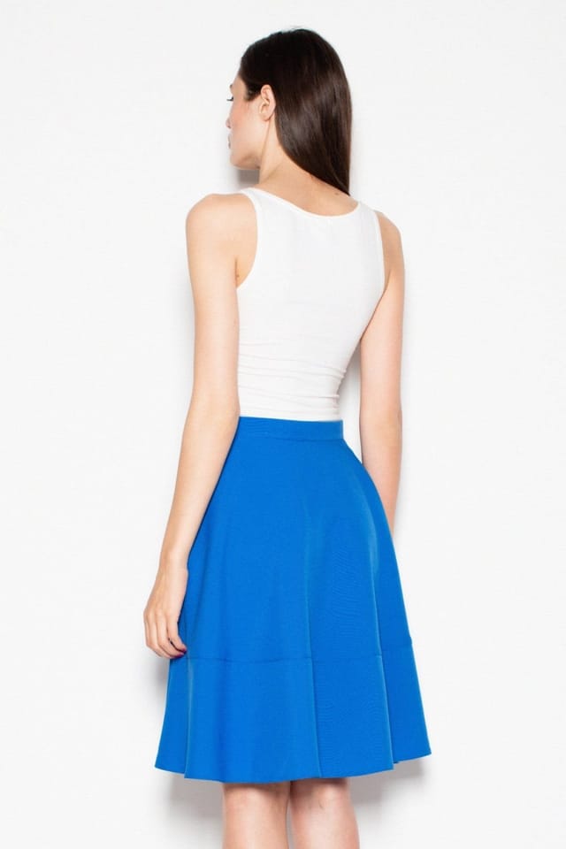 Love Lace Love Lace Women's Wide Belt Hip Cut Pleated Skirt in Blue - 3