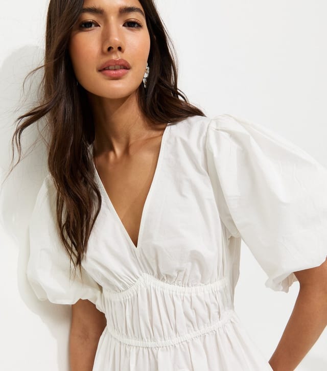 New Look Women's White Embroidered Cutwork Mini Dress New Look - 3