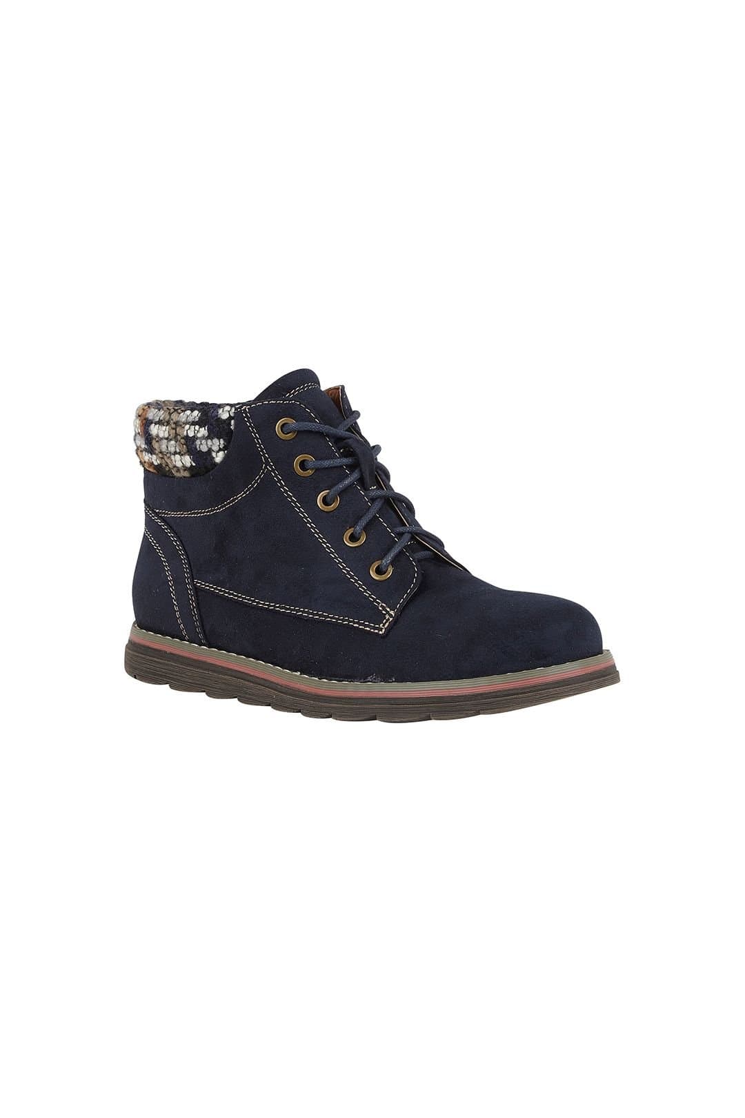 Lotus Lotus Women's Navy 'Sycamore' Textile Ankle Boots