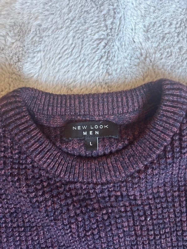 New Look Men's Burgundy Knit Jumper