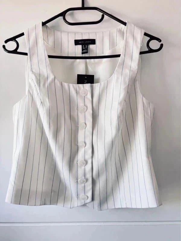 New Look New Look linen mix pinstripe waistcoat 10 rrp £34.99