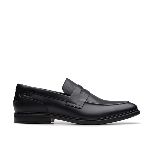 Clarks Clarks Men's Banbury Lo Black Leather Slip Ons - 2