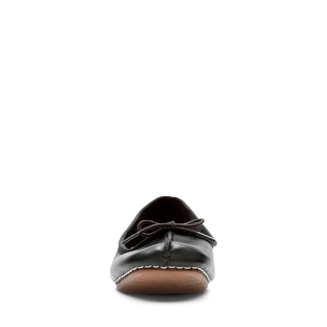 Clarks Clarks Women's Freckle Ice Black Leather Slip Ons, Ballet Pumps - 3