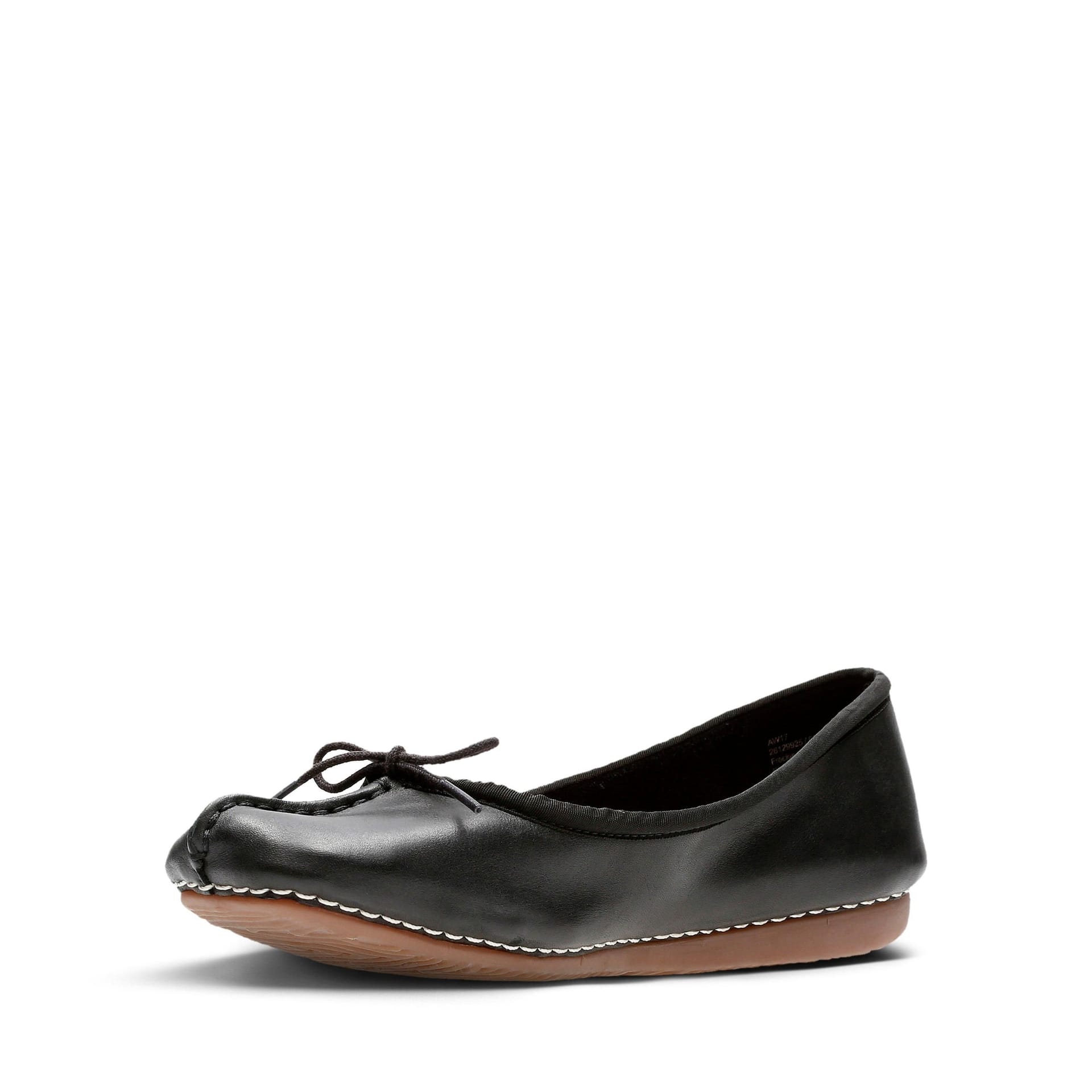 Clarks Clarks Women's Freckle Ice Black Leather Slip Ons, Ballet Pumps - 4