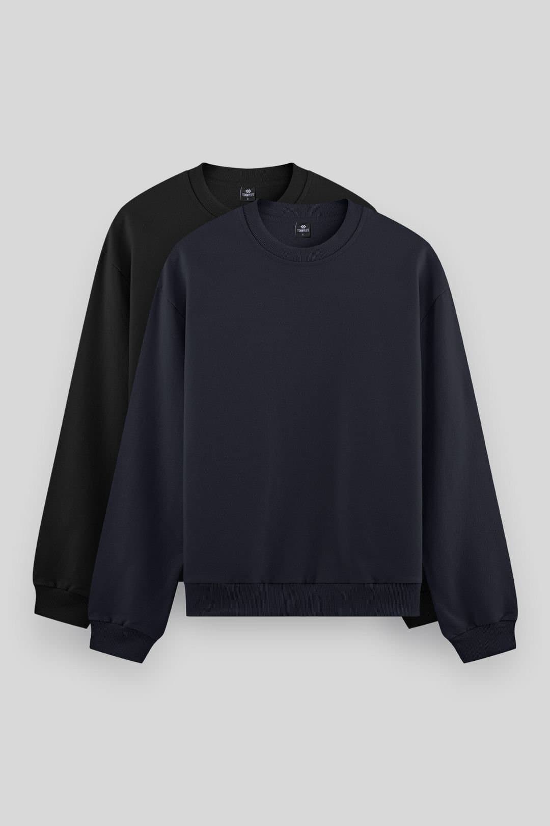 Tommy Life Tommy Life Men's Plain Crew Neck Sweatshirt in Navy