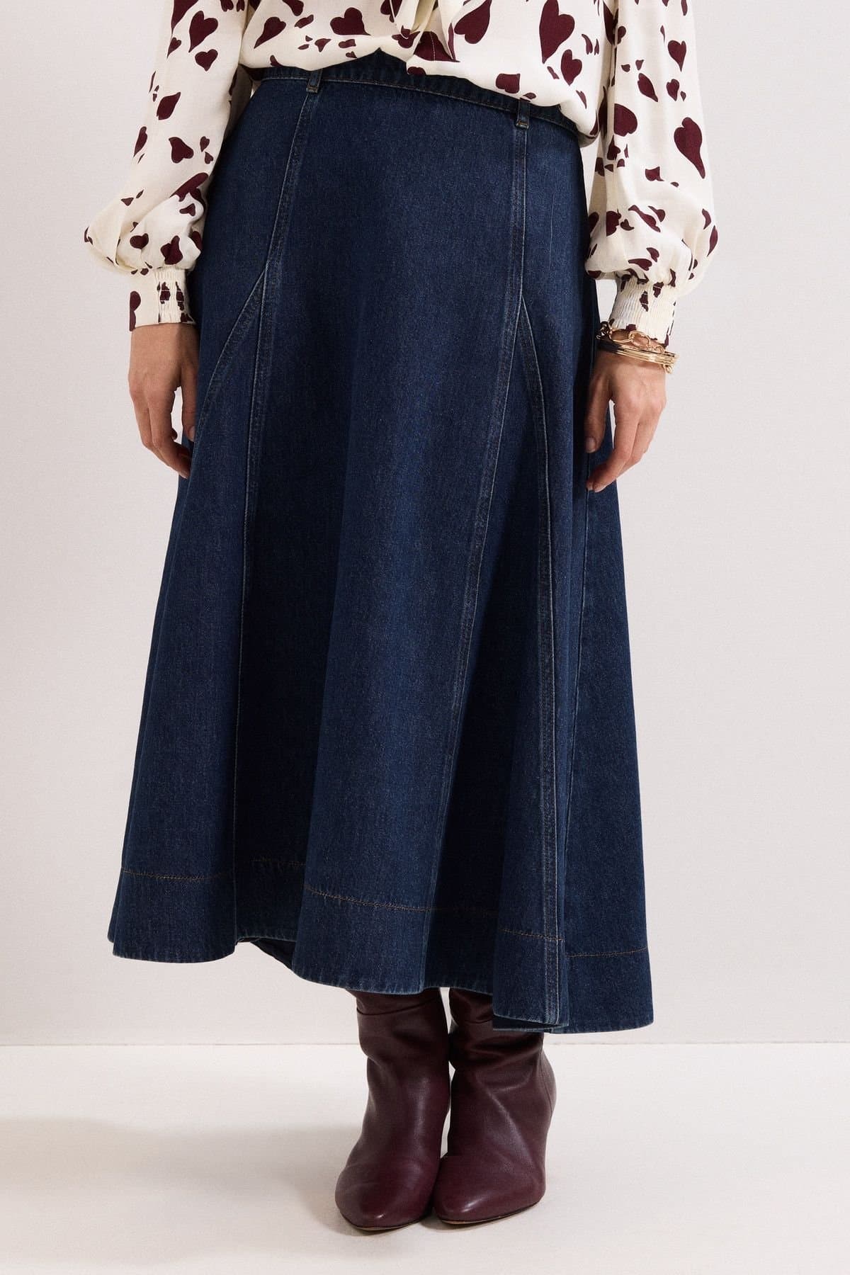 Phase Eight Phase Eight Women's Thea Denim Skirt in Dark Indigo