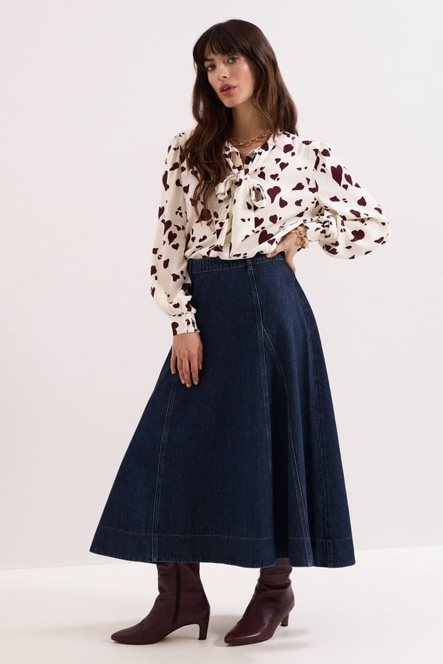 Phase Eight Phase Eight Women's Thea Denim Skirt in Dark Indigo - 3