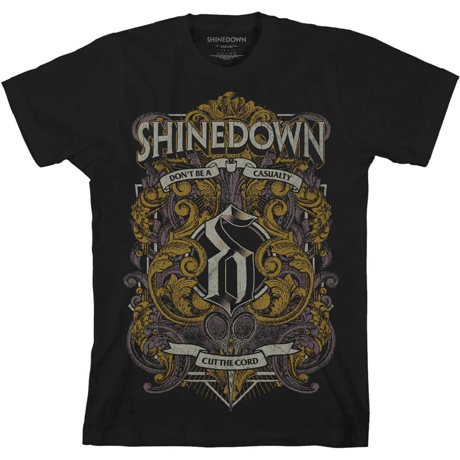Shinedown Shinedown Men's Ornamental Scissors Cotton T-Shirt in Black