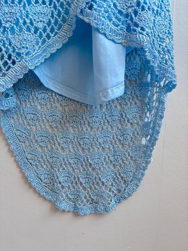 Topshop Topshop Blue Crochet Midi Dress UK 12 Festival Beach Holiday Boho