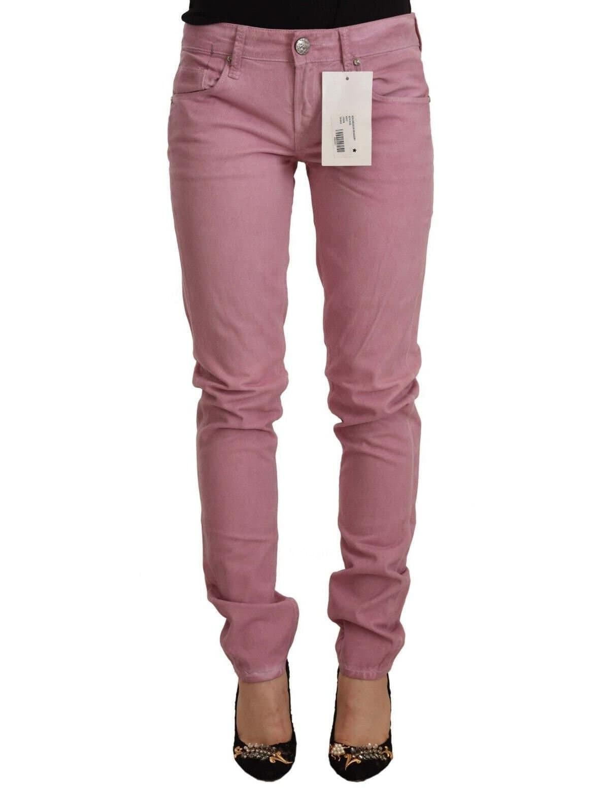 Acht Acht Pink Cotton Slim Fit Denim Skinny Jeans