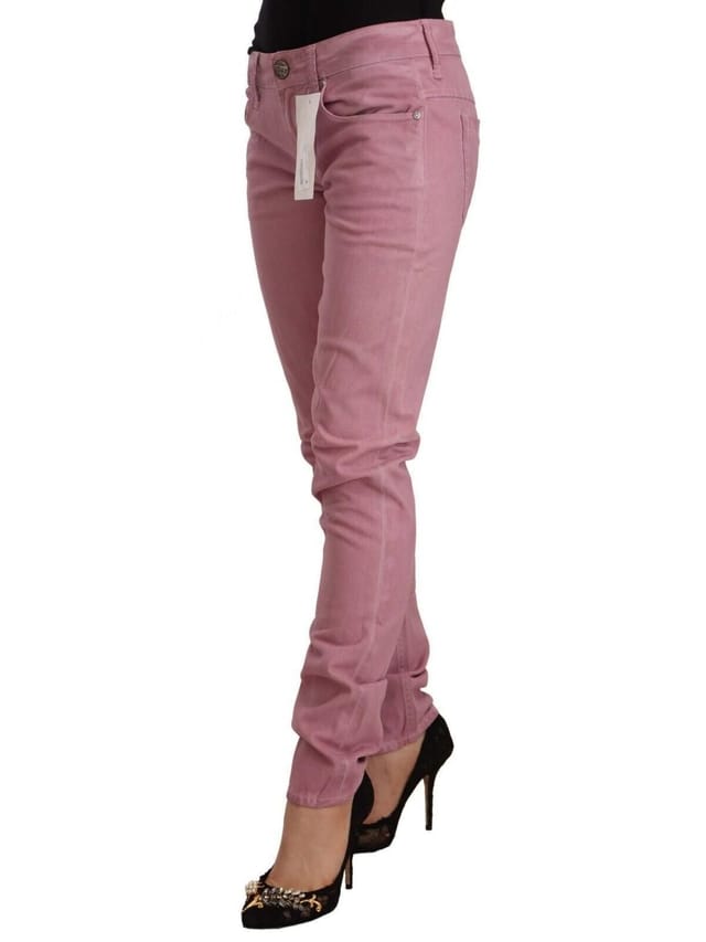 Acht Acht Women's Pink Cotton Slim Fit Denim Skinny Jeans - 2