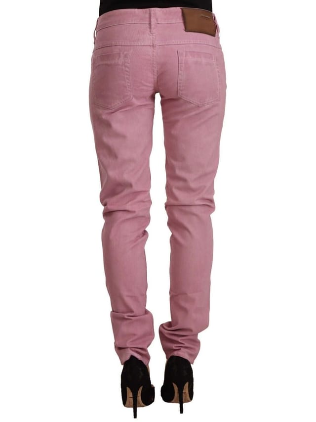 Acht Acht Women's Pink Cotton Slim Fit Denim Skinny Jeans - 3