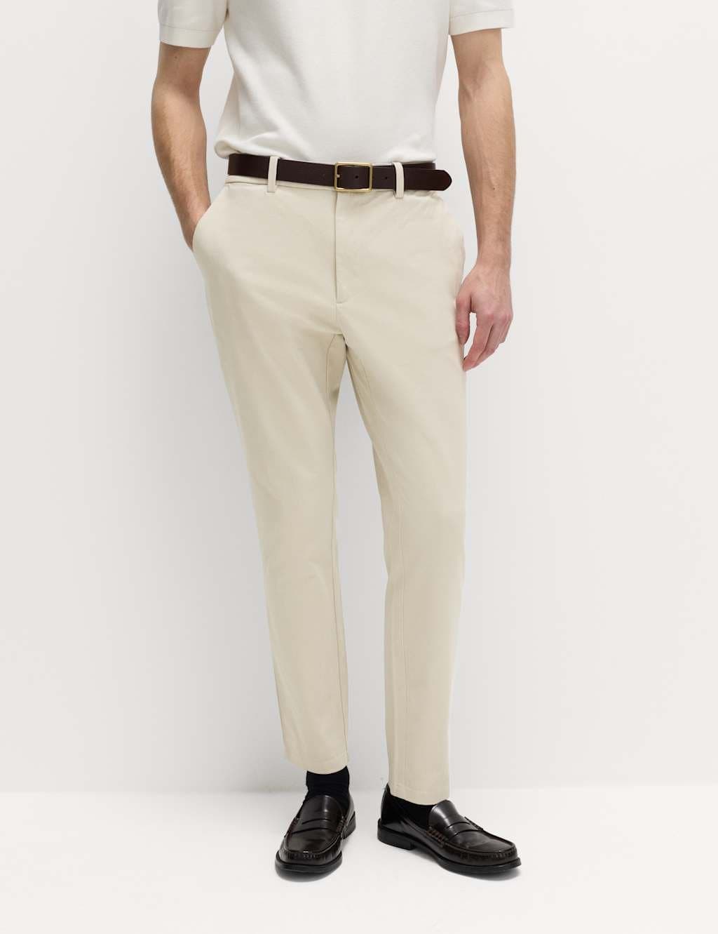 Marks & Spencer M&S The Ultimate Slim Fit Twill Chinos Medium Beige