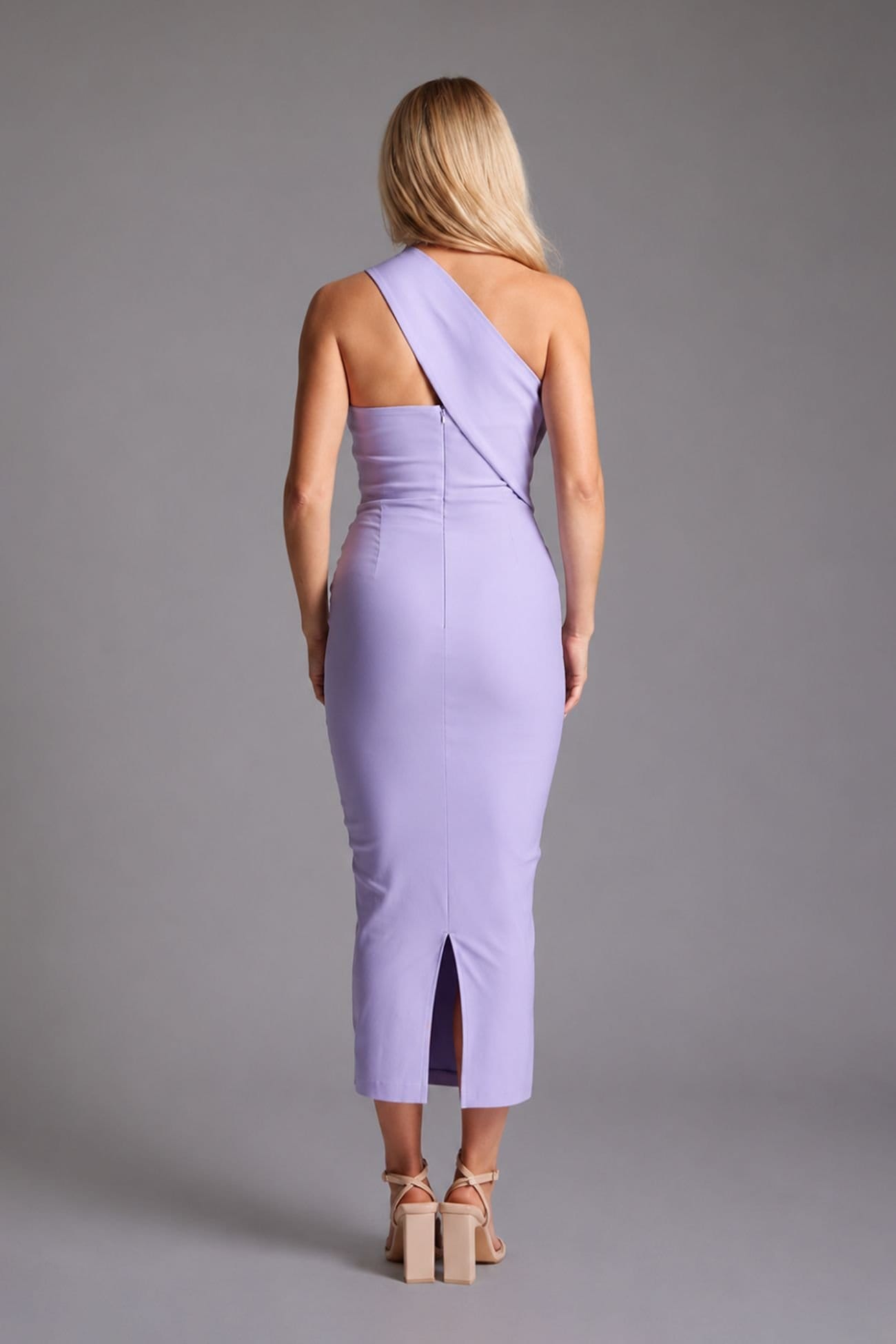 Vesper Vesper Women's One Shoulder Bodycon Midaxi Dress in Lilac - 4