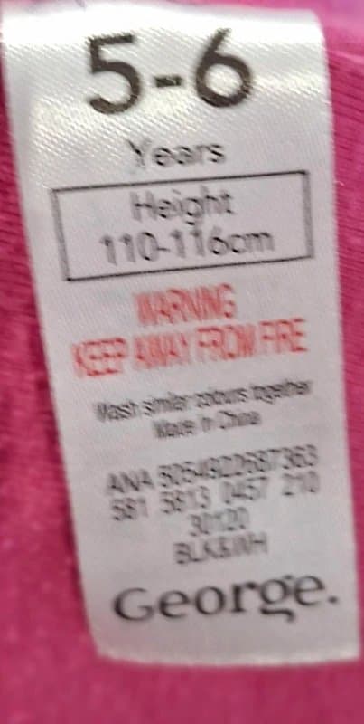 George at ASDA Girls raincoat jacket black & white hooded age 5