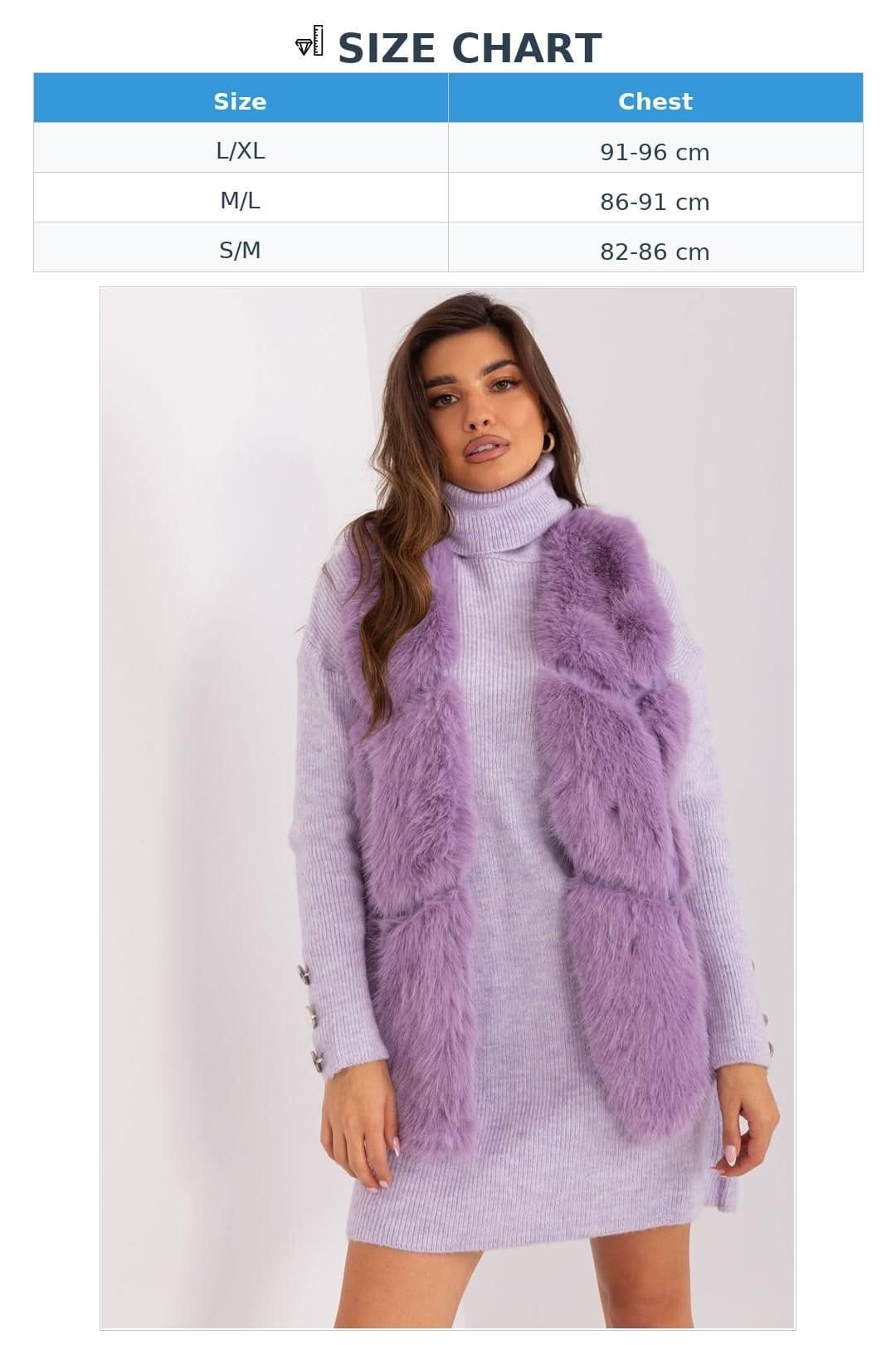 Love Lace Love Lace Women's Soft Polyester Faux Fur Vest with Slip Pockets Style 187528 in Violet - 4