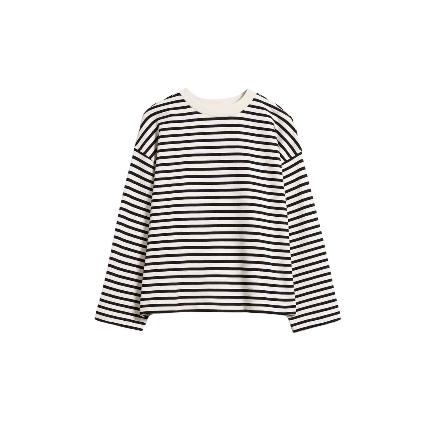 ARMEDANGELS Women's Striped Sweatshirt Frankaa in Black