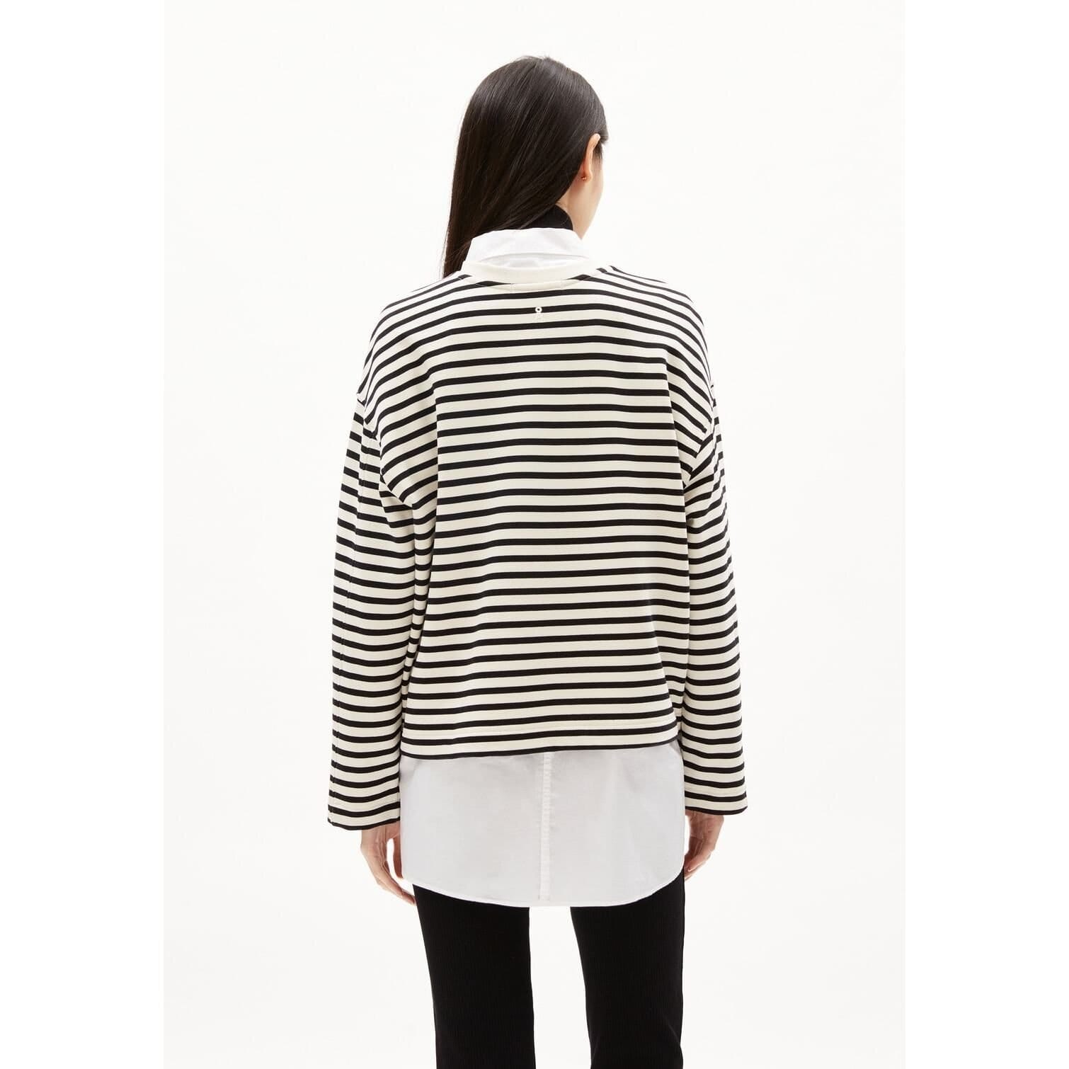 ARMEDANGELS ARMEDANGELS Women's Striped Sweatshirt Frankaa in Black - 4