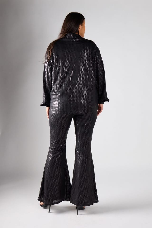 Shnoo Shnoo Women's Flare Trousers in Black - 2