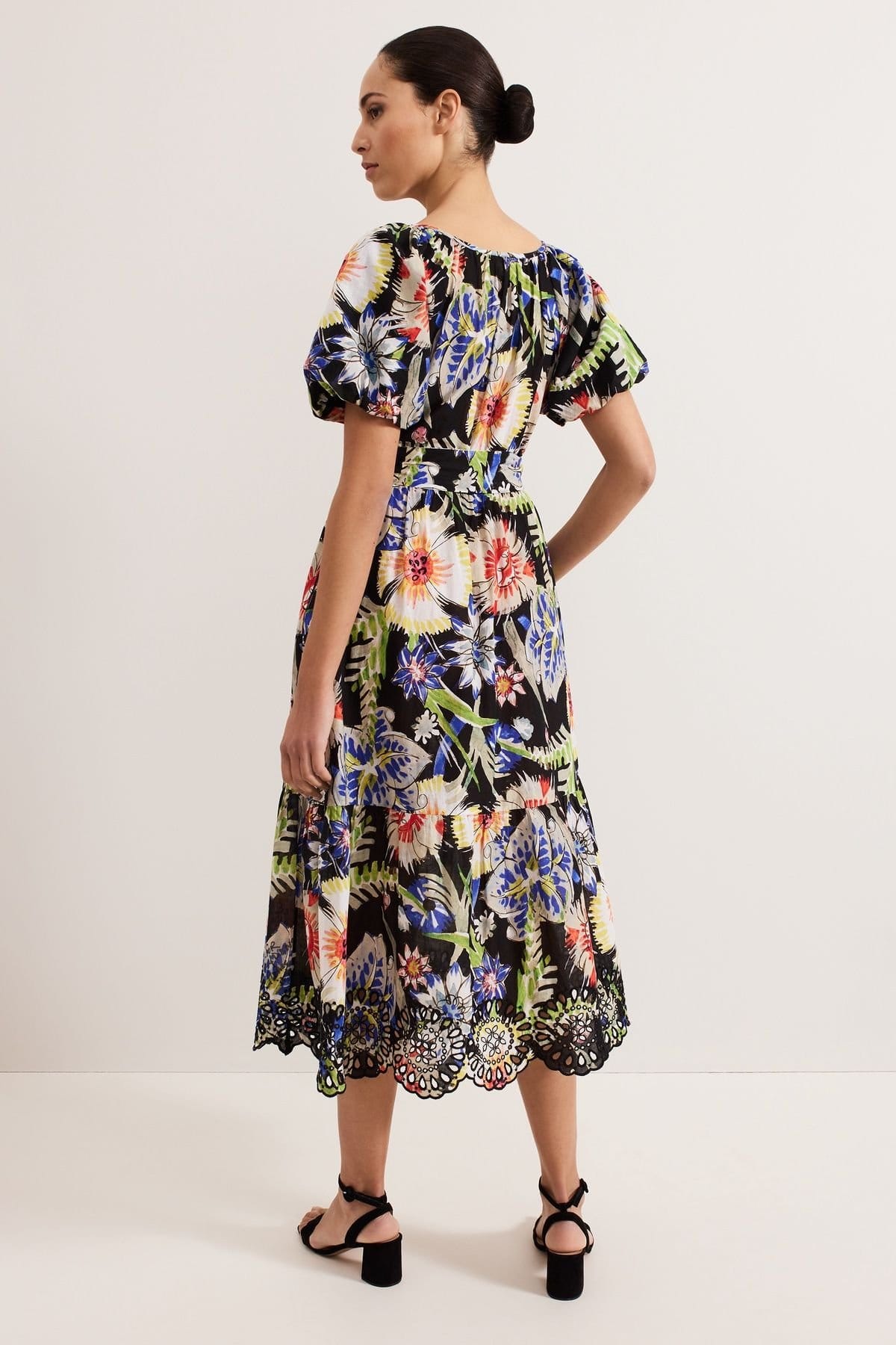 Phase Eight Phase Eight Women's Asa Floral Tie Neck Dress in Black - 4