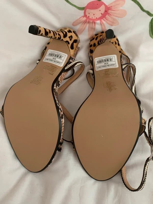 Never Fully Dressed Never fully dressed Leopard mix ankle strap stiletto heel sandals size 5