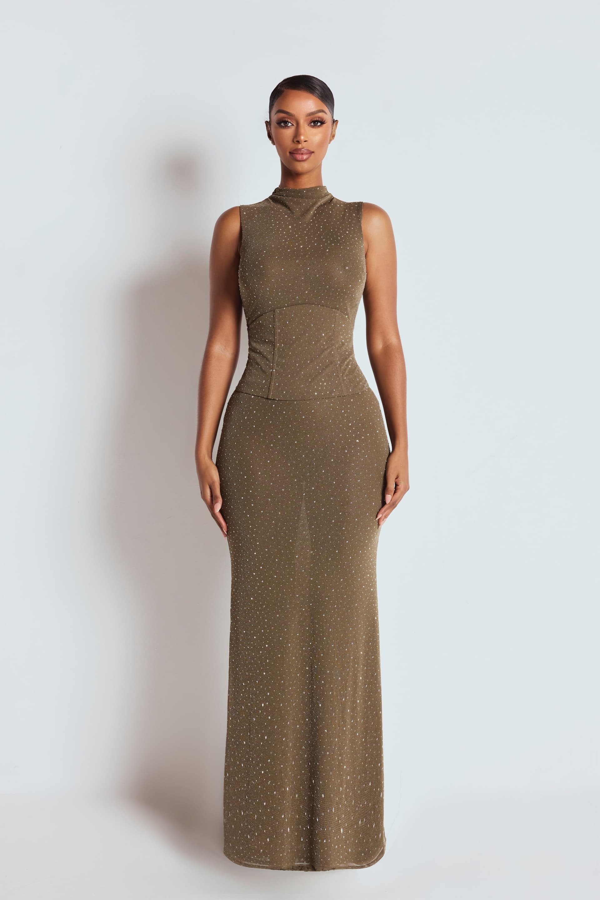 LEMONLUNAR LEMONLUNAR Women's The Genevieve Maxi Dress Khaki