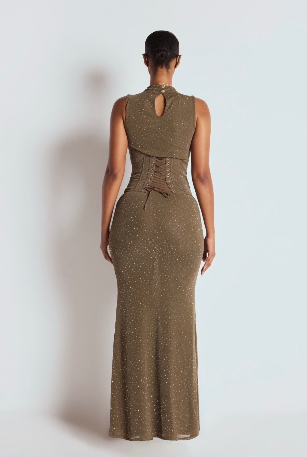 LEMONLUNAR LEMONLUNAR Women's The Genevieve Maxi Dress Khaki - 4