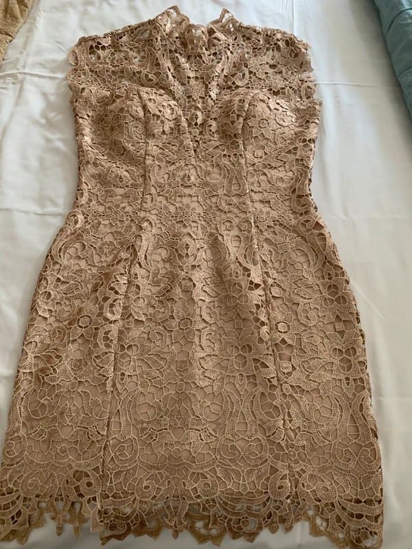 Forever Unique Gorgeous gold lace dress