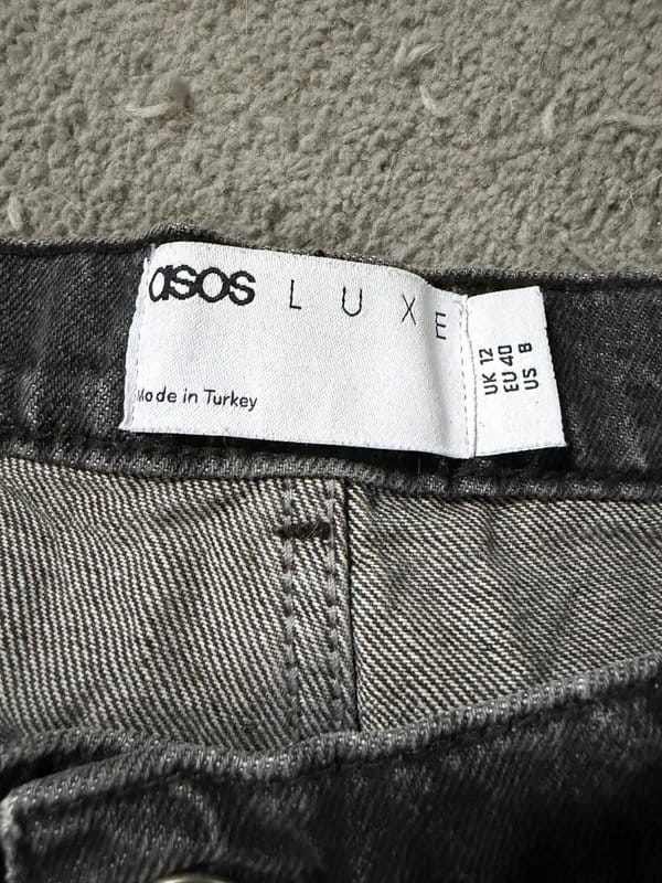ASOS LUXE Black Barrel Jeans