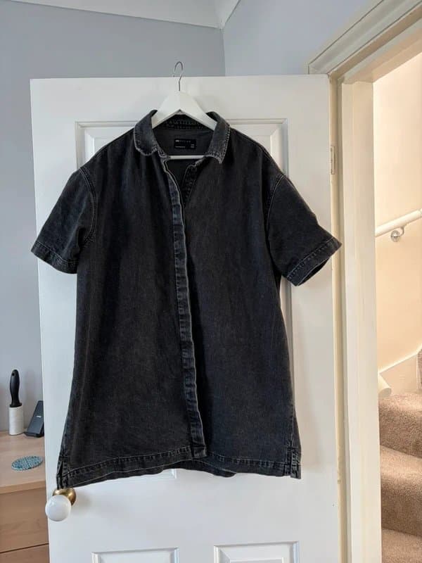 ASOS Black denim smock dress