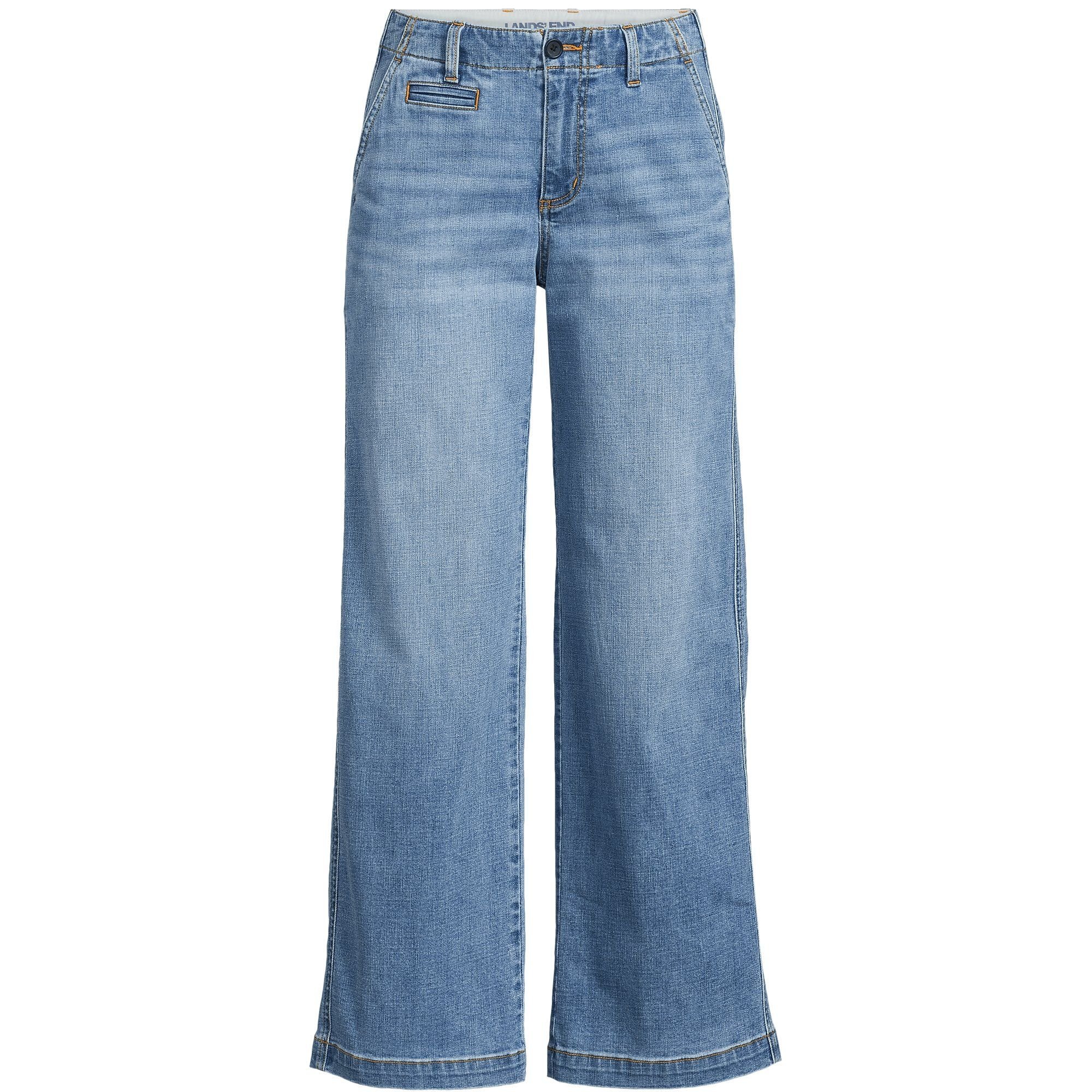 lands end Lands' End Women's Wide Leg Ankle Jeans in Blue - 2