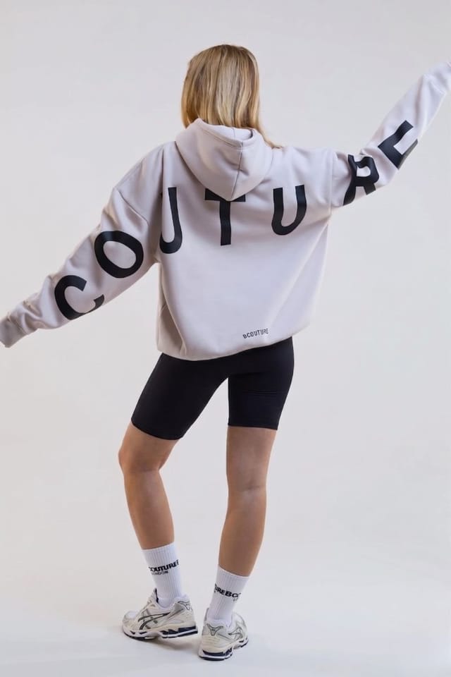 BCouture BCouture Women's Cycling Shorts, Hoodie & T-Shirt Set in Light Beige - 3
